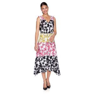 # 2X Ruby Rd Floral Sleeveless Midi Dress